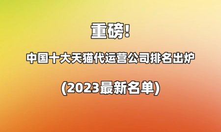 重磅！中国十大天猫代运营公司排名出炉(2023最新名单)